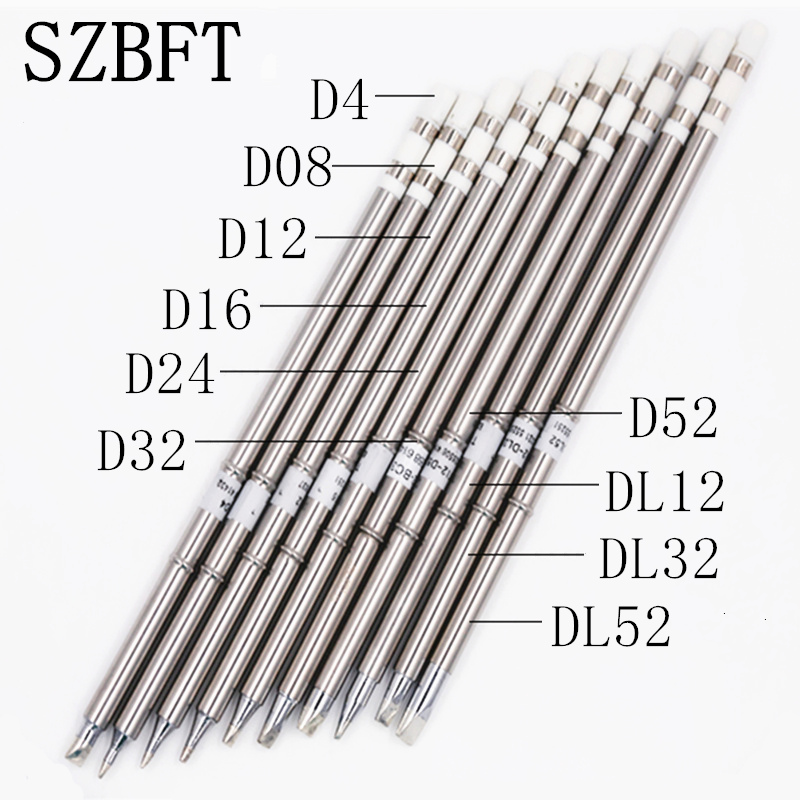 SZBFT T12-D4 D08 D12 D16 D24 D32 D52 DL12 DL32 DL52 soldering iron tips sting for Hakko Soldering Rework Station FX-951 FX-952