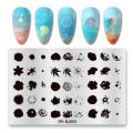 1PC Lace Flower Animal Nail Stamping Plates Marble Image Stamp Templates Geometric Printing Stencil Tools