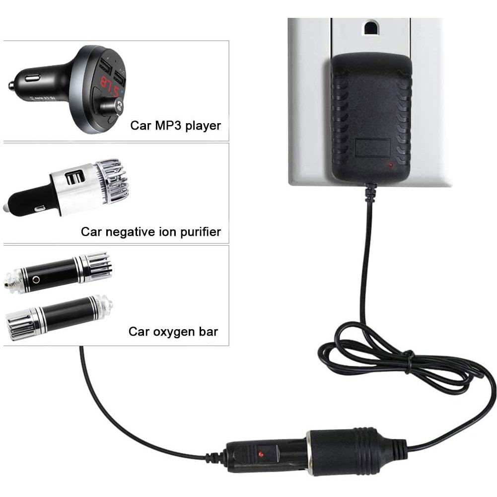 Car Power Adapter 100~240V To 12V Black American Car Power Supply 12V 24W For Car Refrigerator Air Pump Recorder