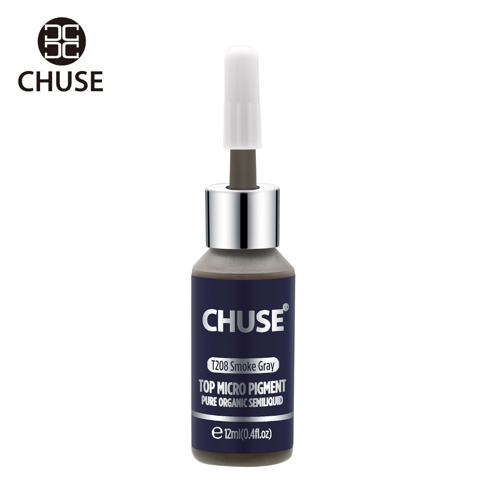 CHUSE Smoke Gray T208 Permanent Makeup Ink Eyeliner Tattoo Ink Set Eyebrow Microblading Pigment Professional 12ML 0.4oz