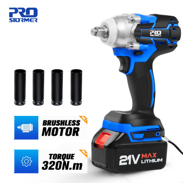 Brushless 21V Electric Wrench Cordless Screwdriver Impact Drill 320NM Tool Bag Variable Speed Rechargeable Drill By PROSTORMER