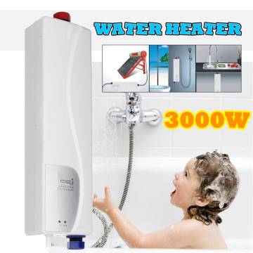 3000W Portable Mini Instant Electric Mini Tankless Water Heater Hot Instantaneous Water Heater System for Kitchen Bathroom
