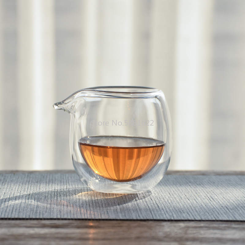 Heat Resistant Double Wall Glass Tea Pitcher Chahai Coffee Tea Accessories 150ml