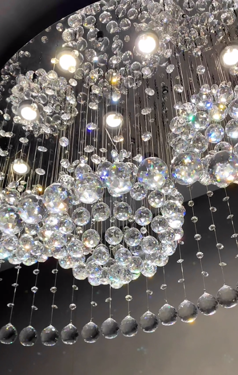 Modern Chandelier lighting low ceiling beads chain luxury lighting crystal chandelier for hotel living room