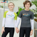 DIVE&SAIL Juvenile Elastic Quick dry Swimsuit Surf Sunscreen UV Protection Teenagers Rash Guard Diving Suit Tight Beach T-Shirt