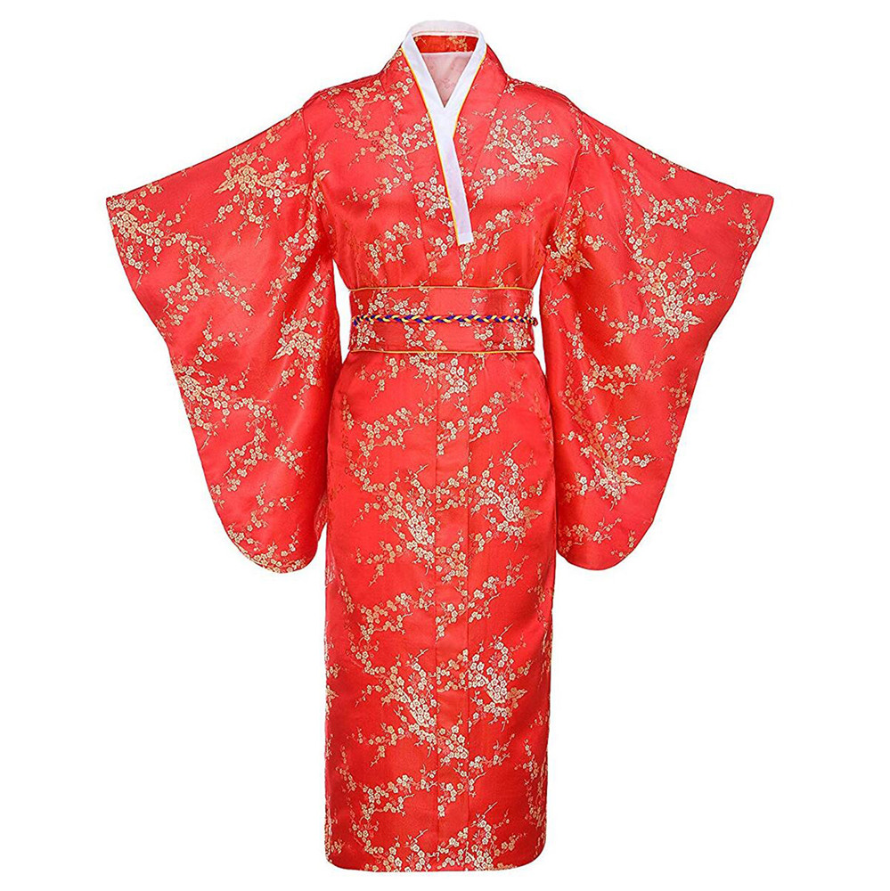 Dragon&phoenix Women Japanese Evening Party Prom Dress Gown Novelty Vintage Classic Kimono Bathrobe Gown Sexy Long Clothing