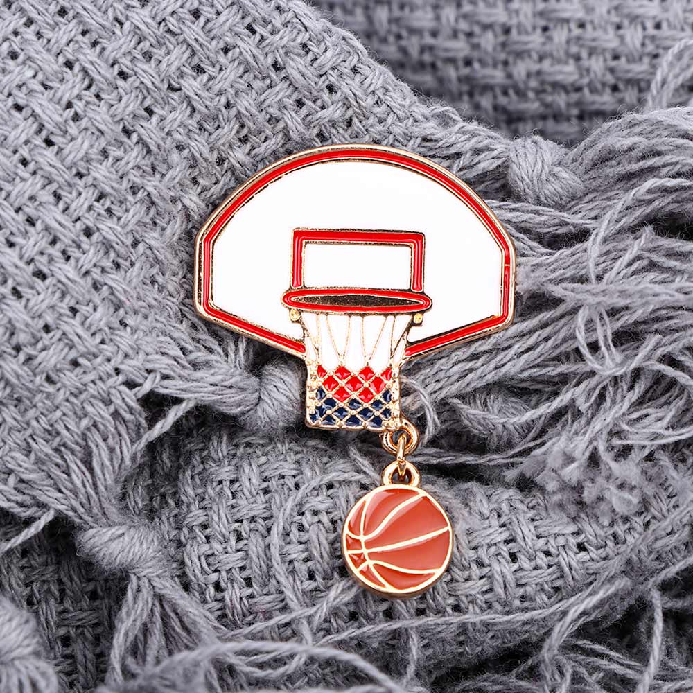 New Creative Cute Basketball Ball Frame Frame Brooch Badge Pin Fashion Jewelry Jewelry Denim Shirt Backpack Jewelry