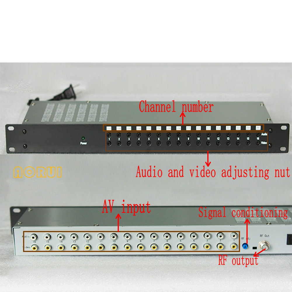 16-channel analog modulator AV to RF radio frequency hotel hotel cable TV front-end system equipment AV audio and video to analo