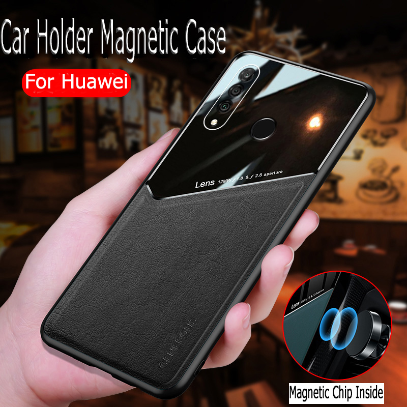 For Huawei P30 P20 P40 Mate 20 Lite Pro P smart 2019 2020 Case Leather Magnetic Chip Phone Back Cover For Honor 8X 9X 10 Cases