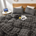 Simple Bedding Set Plaid Quilt Cover Stripe Pillowcase Comfortable Household Product Breathable Bedclothes Soft Fabric For Home