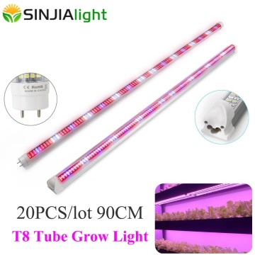 20pcs/lot 90cm LED Grow Lights Bar T8 Tube Full Spectrum Phyto Lamp for cultivation growing plants vegs seedlings greenhouse