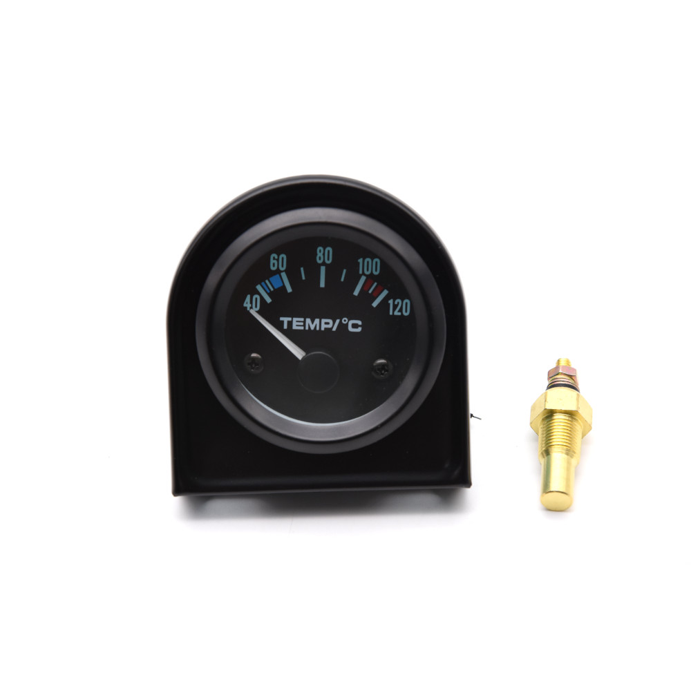 52mm Gauge Car Motor Water Temperature Gauge 40-120 C Water Temperature Gauge Adaptor Joint Pipe Sensor Radiator NPT 1/8