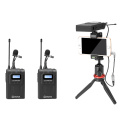 BOYA BY-WM8 Pro K1 K2 UHF Dual Wireless Microphone Interview Mic 2 Transmitters & 1 Receiver for iPhone DSLR Video Camera