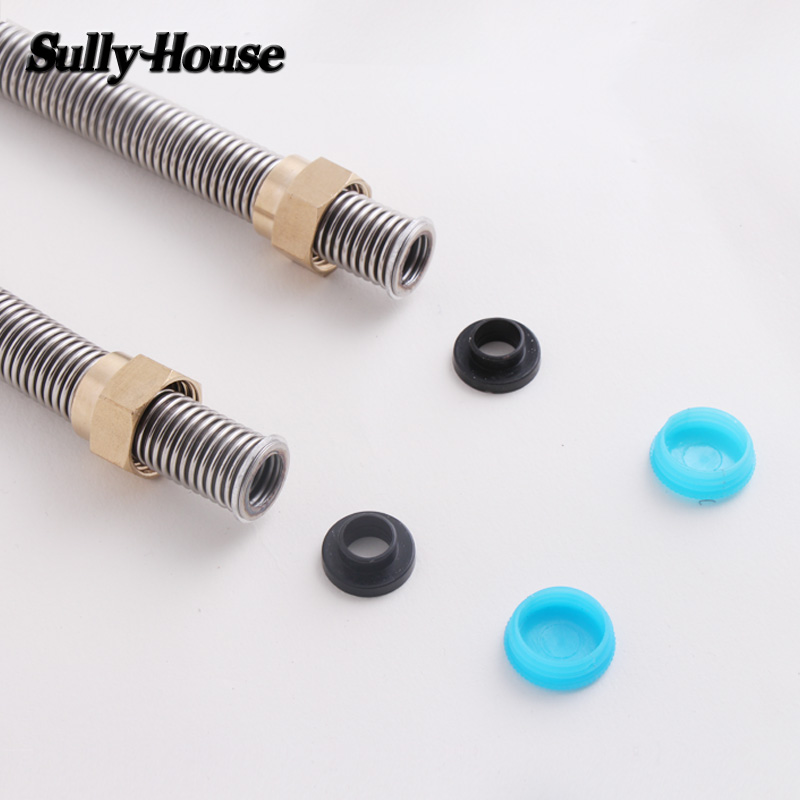 Sully House Brass Stainless Steel Basin&Toilet water weaved plumbing hose,bathroom heater connect corrugated pipes with wrench