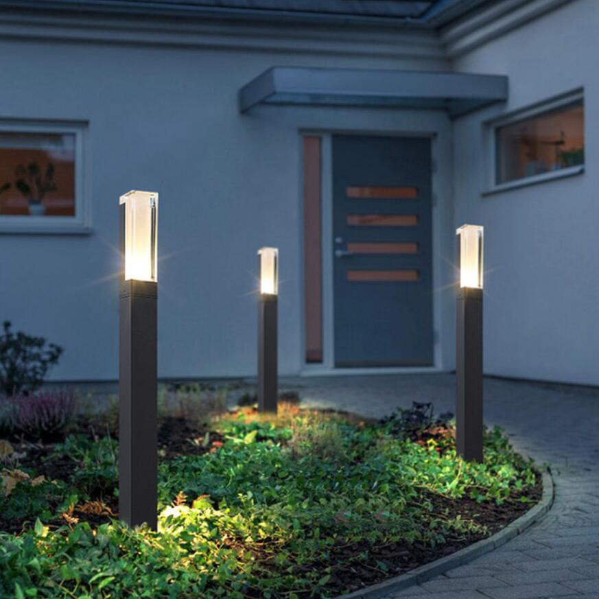 New Style Waterproof LED Garden Lawn Lamp 12W Modern Aluminum Pillar Light Outdoor Courtyard villa landscape lawn bollards light