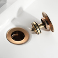 HIDEEP Rose Gold plated brass Stage Basin Water Drainage launching device Pop-up Drain With Overflow