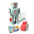 Classic Clockwork Wind Up robot Tin Toy Antique Style Wind Up Toys Robots iron Metal Models For Adult Kids Collectible Gift