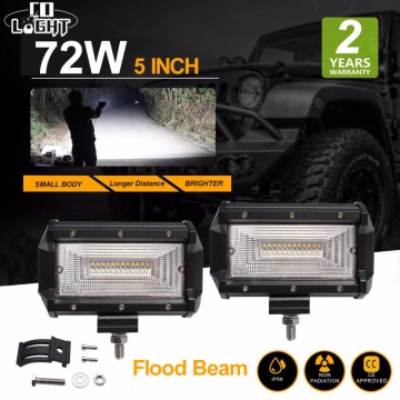 CO LIGHT 5 inch Led Working Light 72W 12V 24V Auto Floodlight for Off Road 4X4 Lada Gaz Uaz Tractor Led light Bar