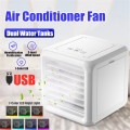 Mini Portable Air Conditioner 7 Colors Light Conditioning Humidifier Purifier USB Desktop Air Cooler Fan With 2 Water Tanks Home