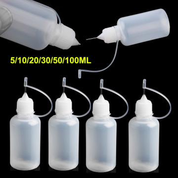 5pcs/set 5/10/20/30/50/100ML Needle Tip Glue Applicator Bottle for Paper Quilling DIY Scrapbooking Paper Craft Tool
