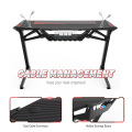 47 Inch Z-Shape Ergonomic Gaming Desk with RGB LED Light E-sports Computer Table Desk Workstation with Headphone Rack &Mouse Pad