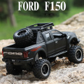 KIDAMI Pickup Truck Toy 1:32 Pickup Alloy Diecast Metal Car Model For Ford F150 Raptor Sound Light Pull Back Car Children Gift