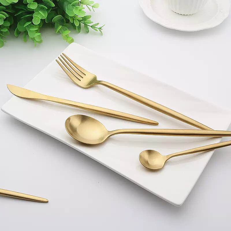 304 Stainless Steel Dinner Set Cutlery Luxury Knife Fork Spoon Dessert Dinnerware Western Food Silverware Kitchen Tableware