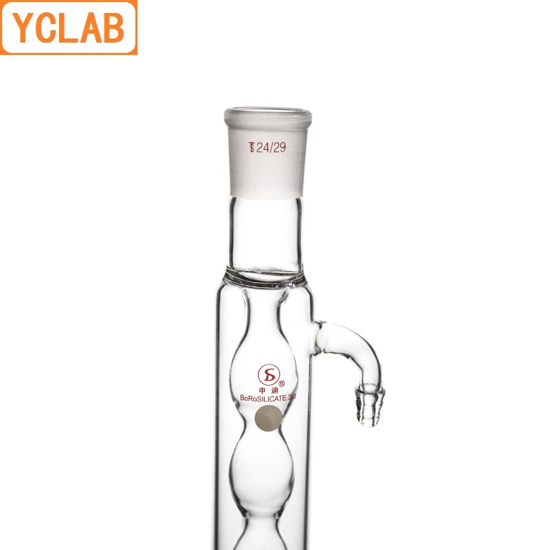 YCLAB 300mm 24/29 Condenser Pipe with Bulbed Inner Tube Standard Ground Mouth Borosilicate Glass Laboratory Chemistry Equipment