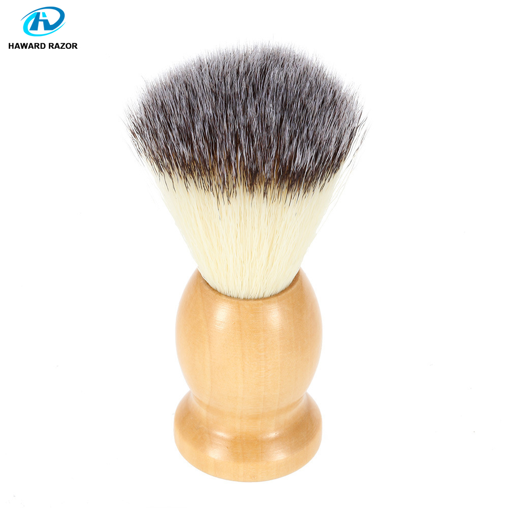 HAWARD Synthetic (nylon) Hair Men's Shaving Brush Wooden Handle Beard Brush Shaving Foam Brush Face Shaving Soft Hair Brush