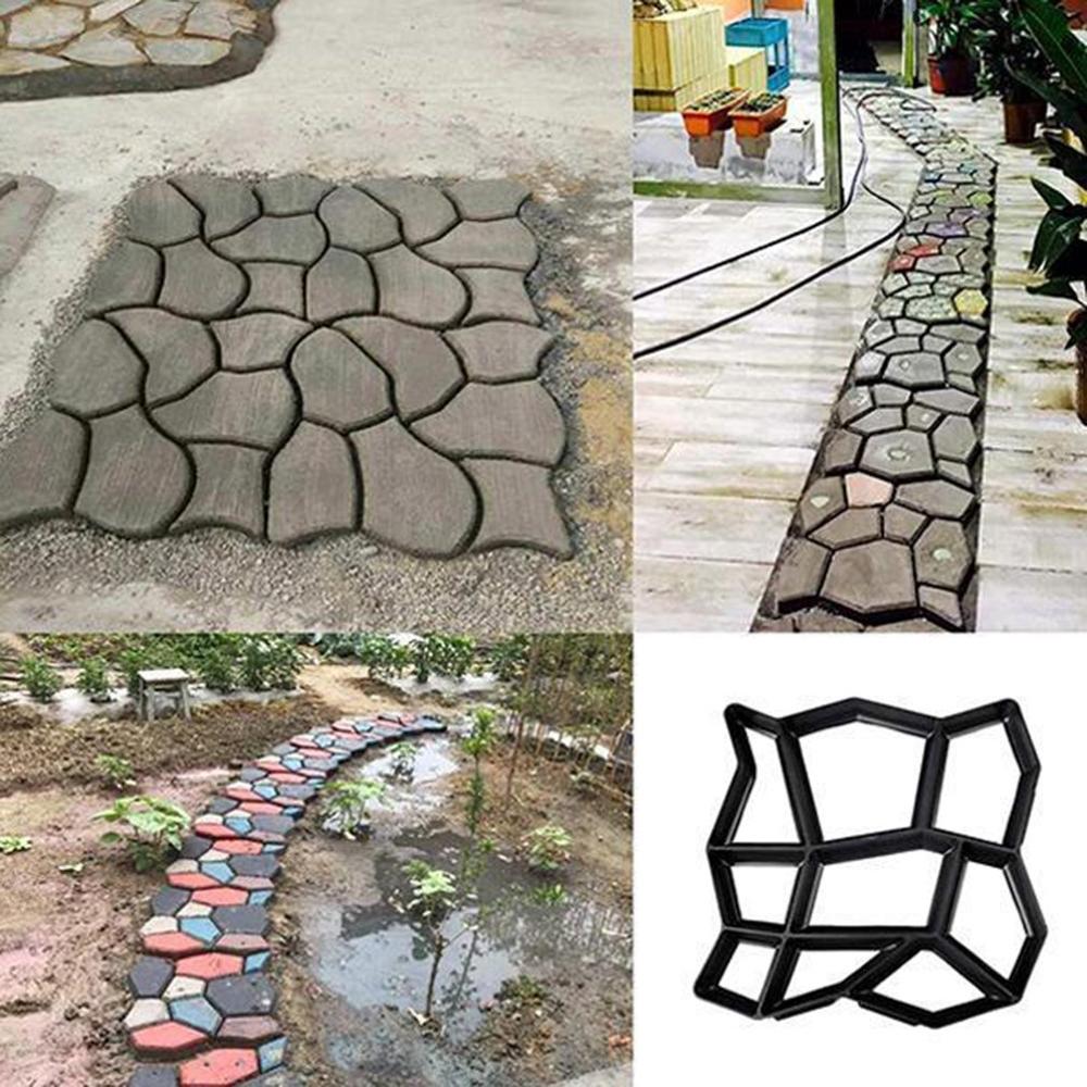 DIY Garden Pavement Mold Garden Walk Pavement Concrete Mould Manually Paving Cement Brick Stone Road Concrete Molds
