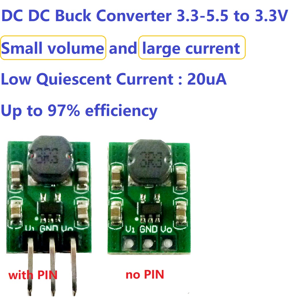mini size 2A DC DC Buck Converter 3.3-5.5 to 3.3V Module Step Down Voltage Regulator Module replace ams117-3.3