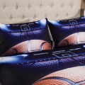 Kids Boys Ball Bedding Set Sport Themed 3D Duvet Cover Luxury Microfiber Teens Comforter Cover with Pillow Shams Zipper Closure