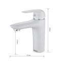 White Stylish Elegant Bathroom Basin Faucet Vessel Sink Water Tap Mixer Chrome Finish ABS Plastic Material Bathroom Tap