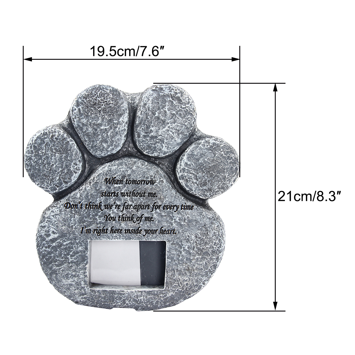 Pet Memorial Stone Paw Print Photo Frame Grave Pet Monument Tombstone For Dogs Cats Animal Funeral Tombstone