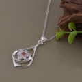 wholesale High quality silver plated Fashion jewelry chains necklace pendant WN-1290