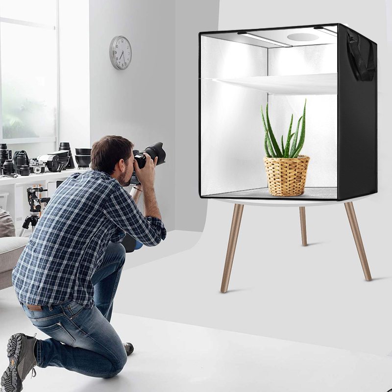 40/50/60cm Photography LED Studio Lightbox Photo Light Tent Kit Tabletop Shooting SoftBox with 3 Colors Background Photo Box