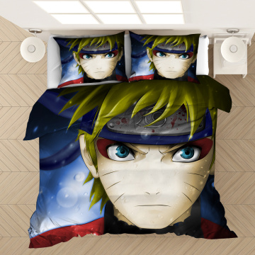 3D Anime Naruto Print Bedding Set Duvet Covers Pillowcases One Piece Comforter Bedding Sets Bedclothes Bed Linen