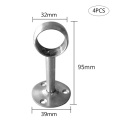 4 Pcs Shower Curtain Closet Rod Holder Pipe Flange Socket Ceiling Mount Bracket Stainless Steel GQ999