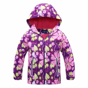 Waterproof Baby Girls Jackets Warm Child Coat Print Polar Fleece Children Outerwear Clothing For 3-12 Years Old