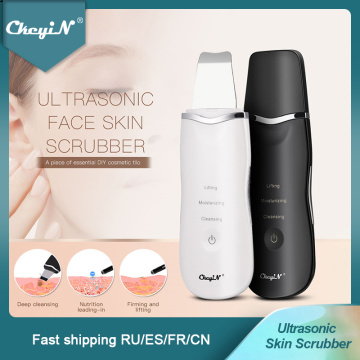Professional Ultrasonic Facial Skin Scrubber Ion Deep Face Cleaning Peeling Rechargeable Skin Care Device Beauty Instrument 42