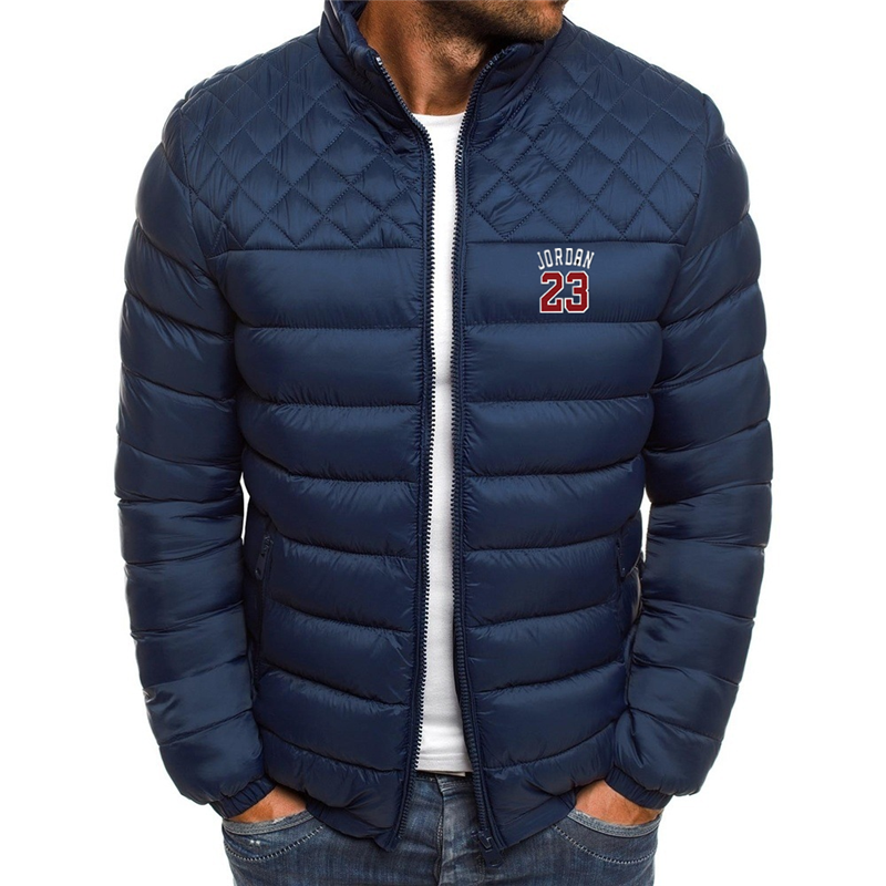 2020 new winter men's printed jacket jacket Parker men's brand autumn warm pure color jacket slim men's cotton jacket men