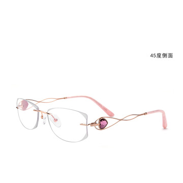 Belight Optical Titanium Korea Luxury Diamond side scrap Women Rimless Ultra light Glasses Frame Prescription Eyeglasses 0923
