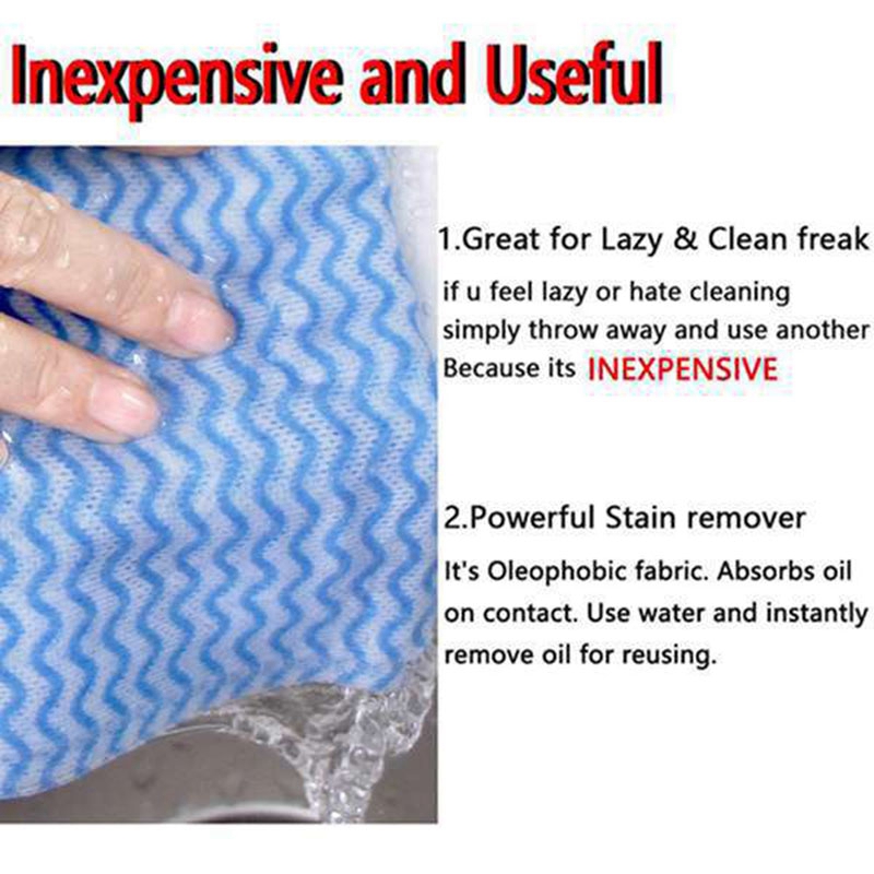 4 Roll of 200 Disposable Cleaning Cloth,Reusable Kitchen Towel,Tableware Cloth,Non-Woven Cloth,Multi-Purpose Manual Wipe