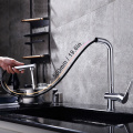 Gavaer Pull Out Kitchen Faucets Right Angle Faucet Kitchen Sink Tap Brass Design 360 Degree Rotation Water Purification Taps