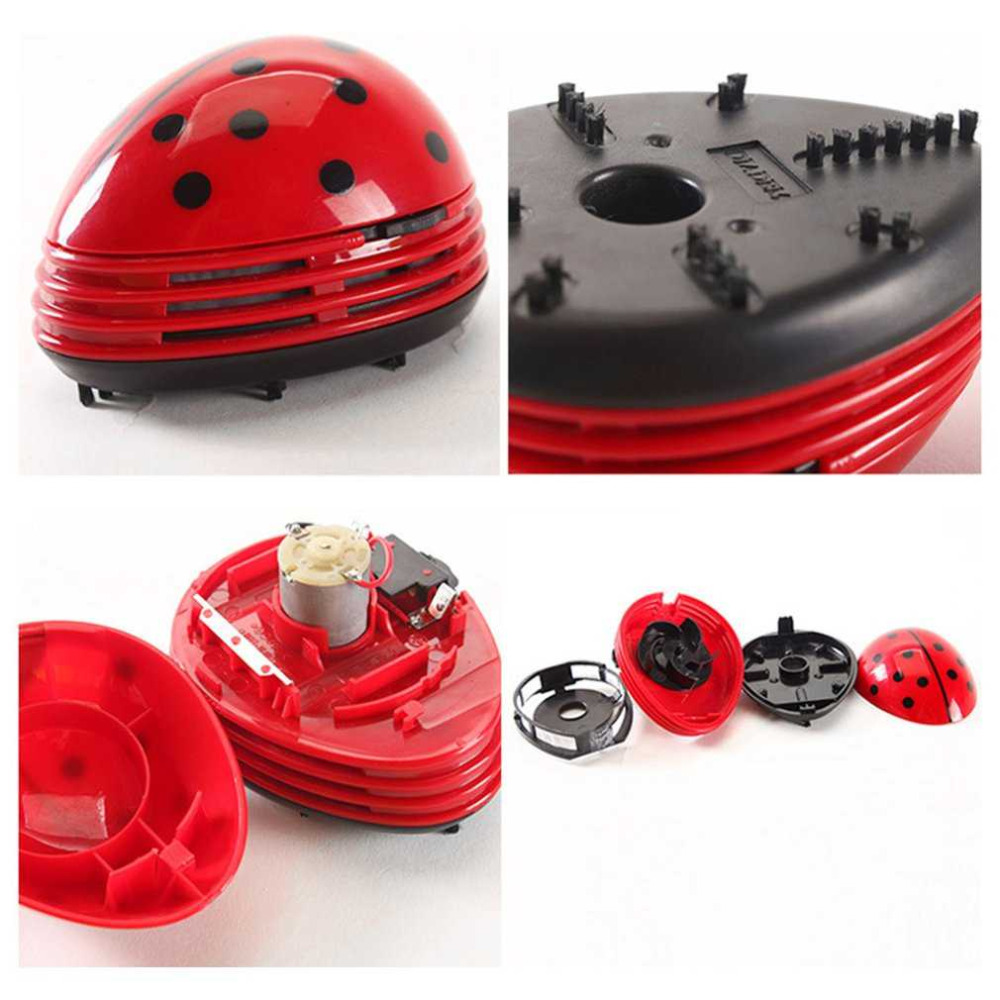 Cute Lovely Ladybug Dust Collector Cleaning Brushes Mini Desktop Vacuum Cleaner Home Office Keyboard Cleaner