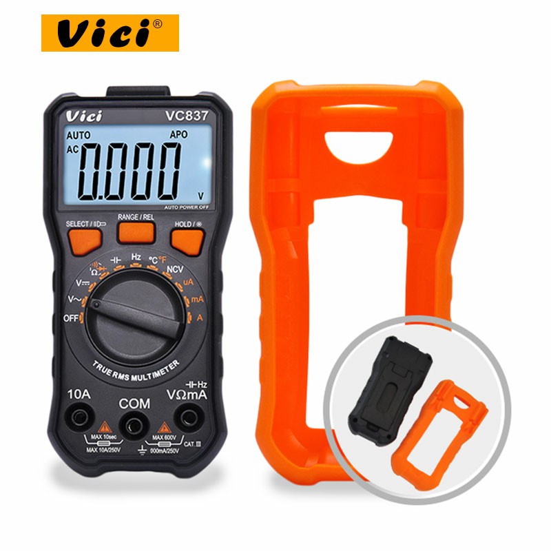 VICI VC837 True RMS 3 5/6 Digital Multimeter Auto Range Capacitance Resistance NCV Temperature Fequency Diode hFE Test