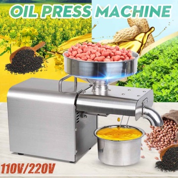 Household 220V/110V Oil presser Stainless steel Oil press machine Peanut Olive oil maker use for Sesame Almond Walnut EU/US Plug