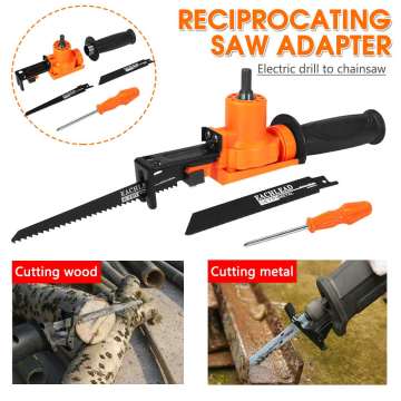 Becornce Reciprocating Saw Adapter Electric Drill Modified Electric Saw Hand Tool Wood Metal Cutter Long Service Life Durability