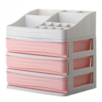 ALIM HOT Plastic Cosmetic Drawer Makeup Organizer Makeup Storage Box Container Desktop Sundry Storage Case(3-Layer+Partition B