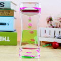 1pcs Creative Double Color Floating Liquid Oil Acrylic Hourglass Liquid Visual Movement Hourglass Timer Home Decoration TSLM1